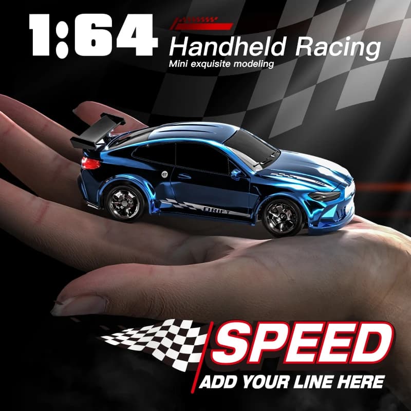 1:64 Micro 4WD RC Drift Car - Full Proportional Control Desktop Racing Toy with LED Lights & Type-C Fast Charging - view 4