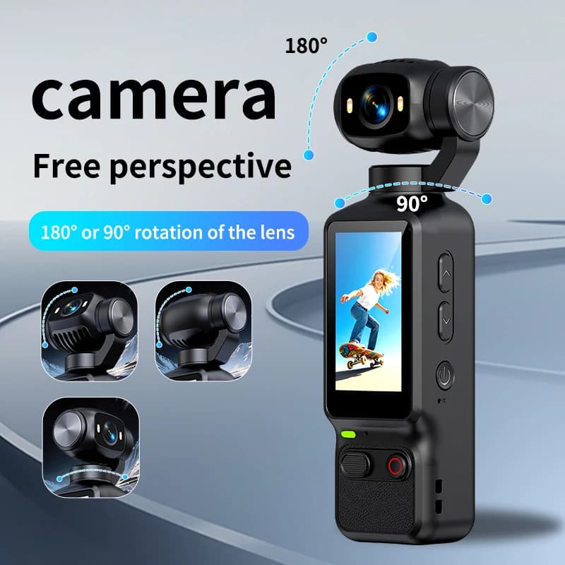 HD 1080P Portable Action Camera with Desktop Stand for Vlogging, YouTube & Daily Recording 3