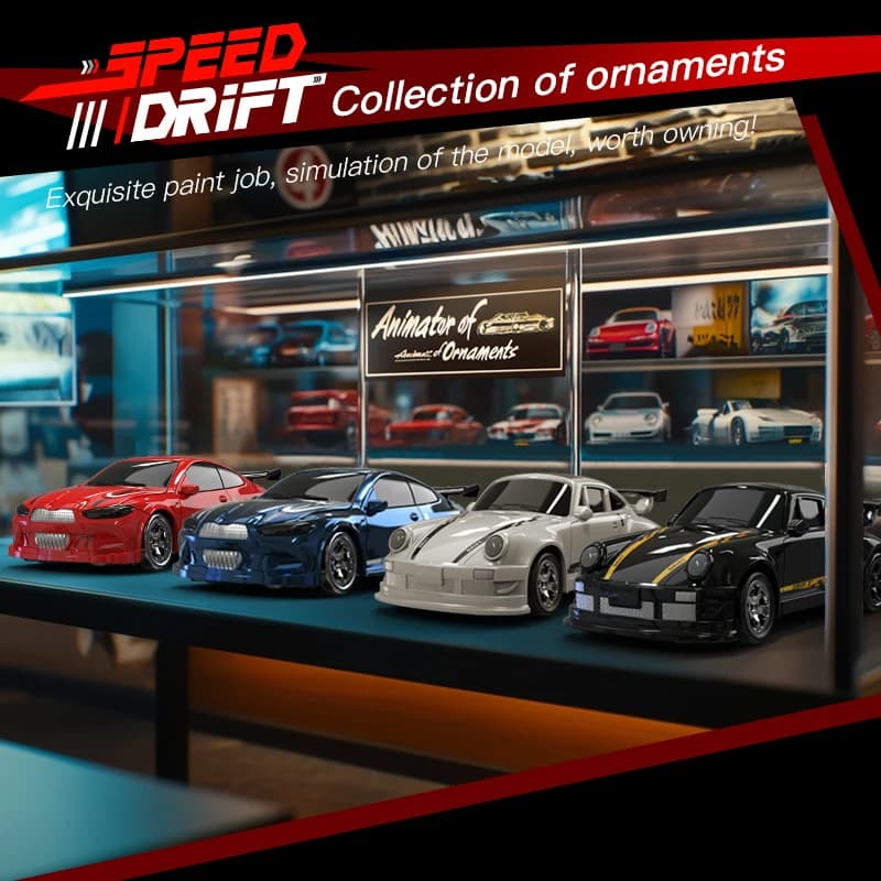 1:64 Micro 4WD RC Drift Car - Full Proportional Control Desktop Racing Toy with LED Lights & Type-C Fast Charging - view 2