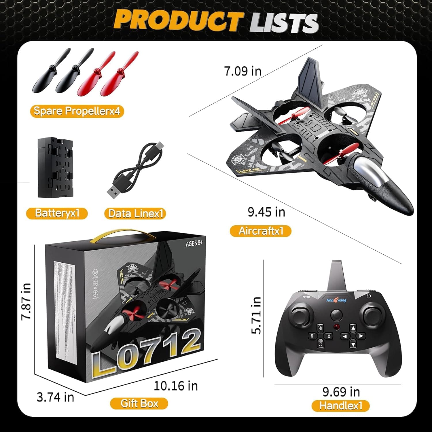     RC Foam Airplane Glider – 2.4GHz Remote Control Stunt Plane with LED Lights, EPP Foam Fighter Toy for Kids & Adults - view 2